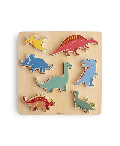Mushie Wooden Dino Puzzle - Ages - 3 years +