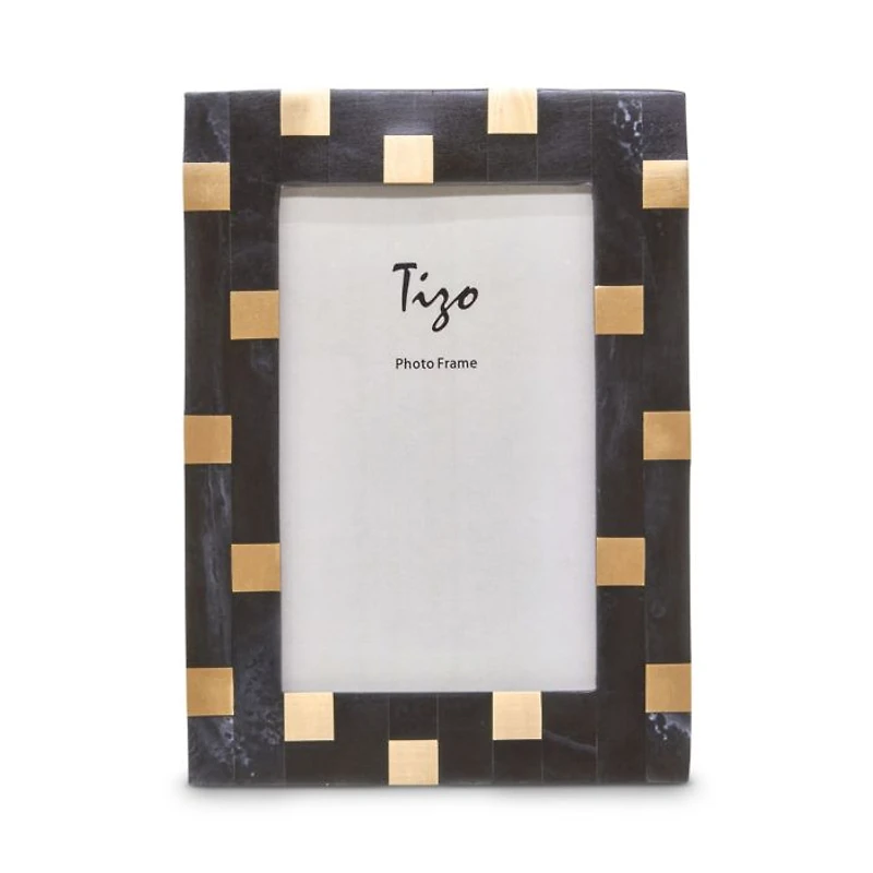 Bone Resin/Brass Picture Frame, 5" x 7"