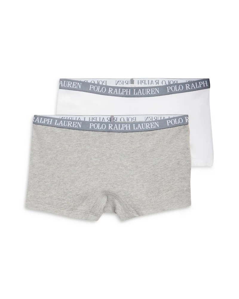 Girls' Cotton Stretch Jersey Boyshorts, Pack of 2