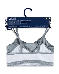 Girls' Cotton Stretch Jersey Bralettes, Pack of 2