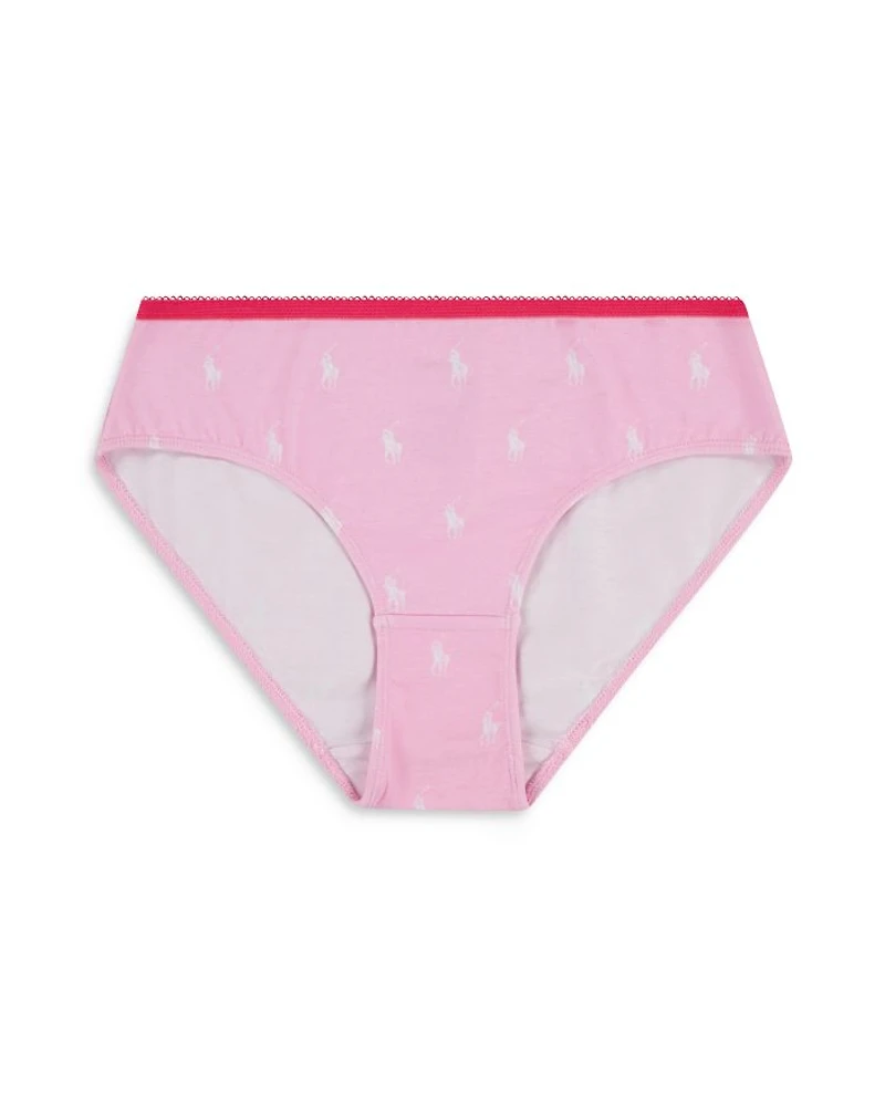 Girls' Cotton Stretch Jersey Bikini Briefs, Pack of 5 - Big Kid