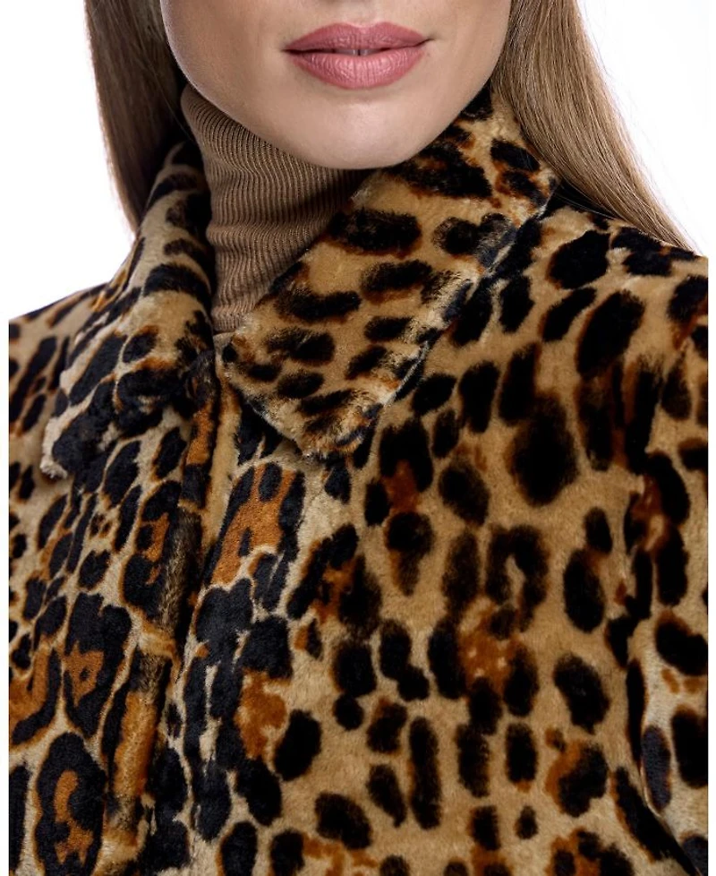 Animal Print Shearling Coat