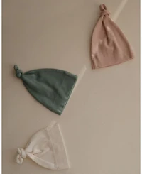 Ribbed Knotted Baby Gown + Beanie