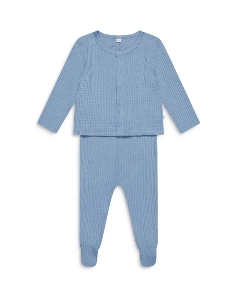 Unisex Waffle Cardigan & Footed Leggings Outfit - Baby