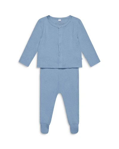 Unisex Waffle Cardigan & Footed Leggings Outfit - Baby