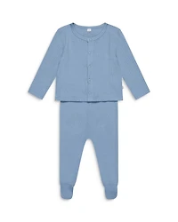 Unisex Waffle Cardigan & Footed Leggings Outfit - Baby