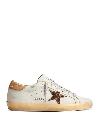 Golden Goose Women's Super Star Leopard Print Calf Hair Sneakers