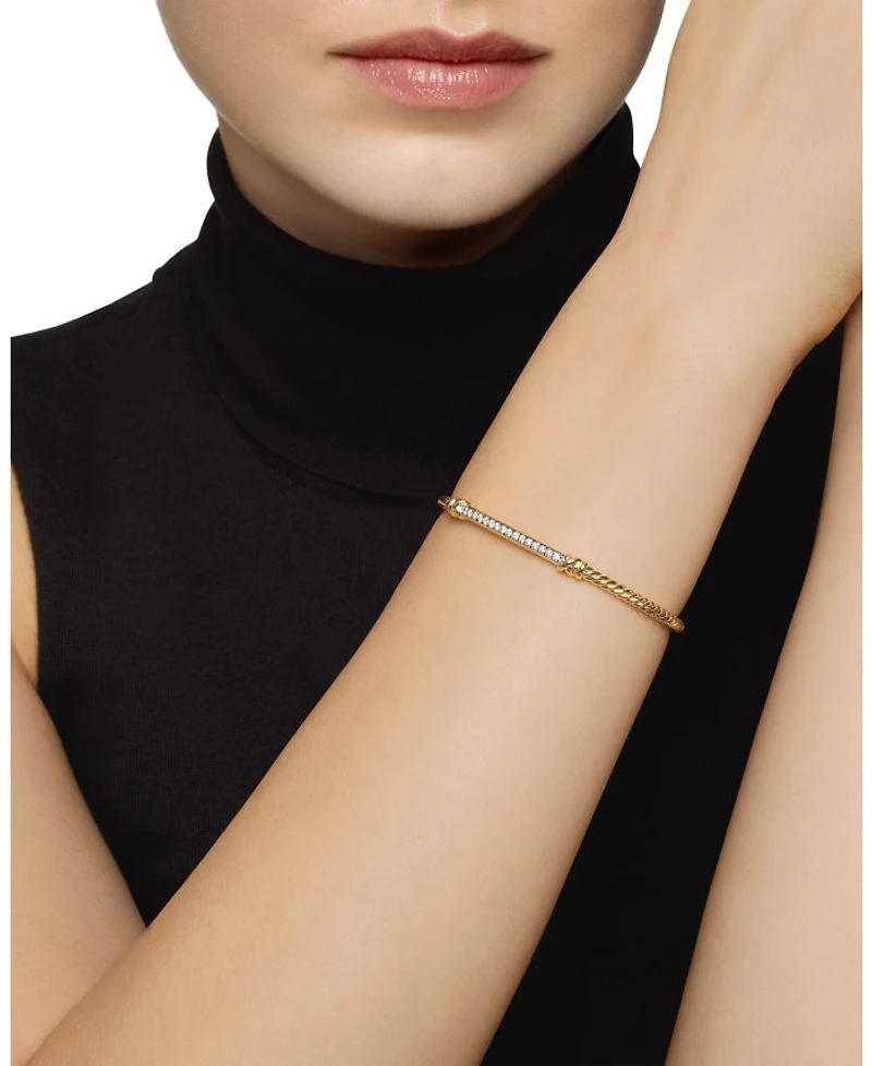 Petite Helena Two Station Wrap Bracelet 18K Yellow Gold with Diamonds