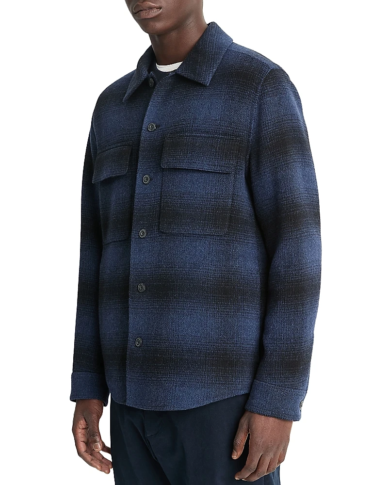 Vince Wool & Nylon Splittable Plaid Shirt Jacket