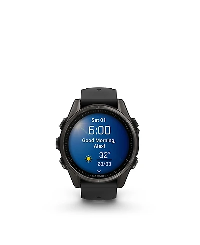 Garmin Fenix 8 43mm, Amoled, Saphire, Carbon Gray Titanium, Blk/Pebble Gray Band Watch