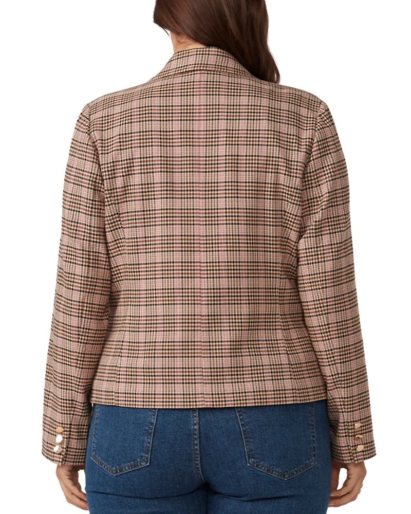 Plus Penelope Plaid Double Breasted Blazer