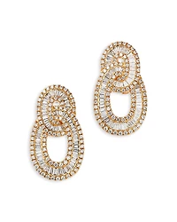 Bloomingdale's Fine Collection Diamond Baguette & Round Interlocking Circle Drop Earrings