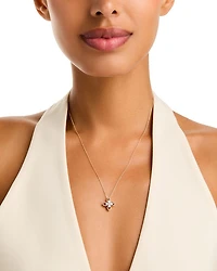 Diamond Clover Pendant Necklace in 14K Yellow Gold