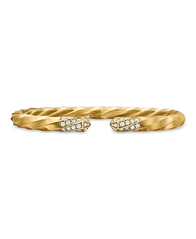 Cable Edge® Bracelet in 18K Yellow Gold with Diamonds, 5.5mm