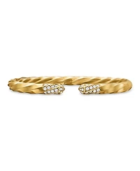 Cable Edge® Bracelet in 18K Yellow Gold with Diamonds, 5.5mm