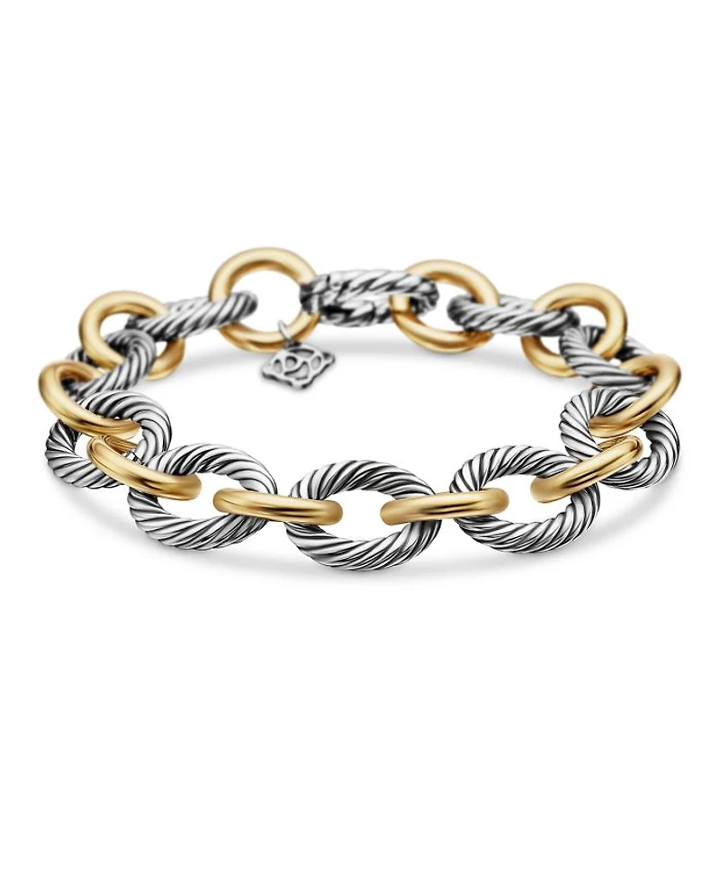Oval Large Link Bracelet with Gold