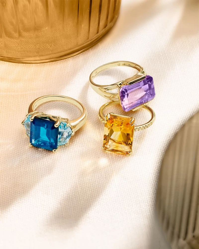 Amethyst East-West Ring in 14K Yellow Gold