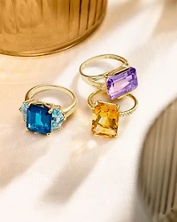 Amethyst East-West Ring in 14K Yellow Gold