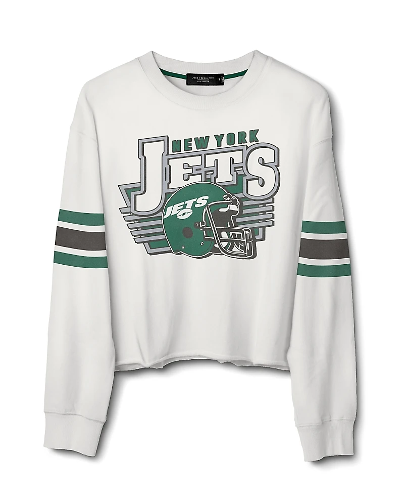 Junk Food Clothing Women's Nfl New York Jets Kickoff Crop Crew Fleece