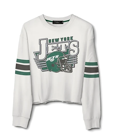Junk Food Clothing Women's Nfl New York Jets Kickoff Crop Crew Fleece