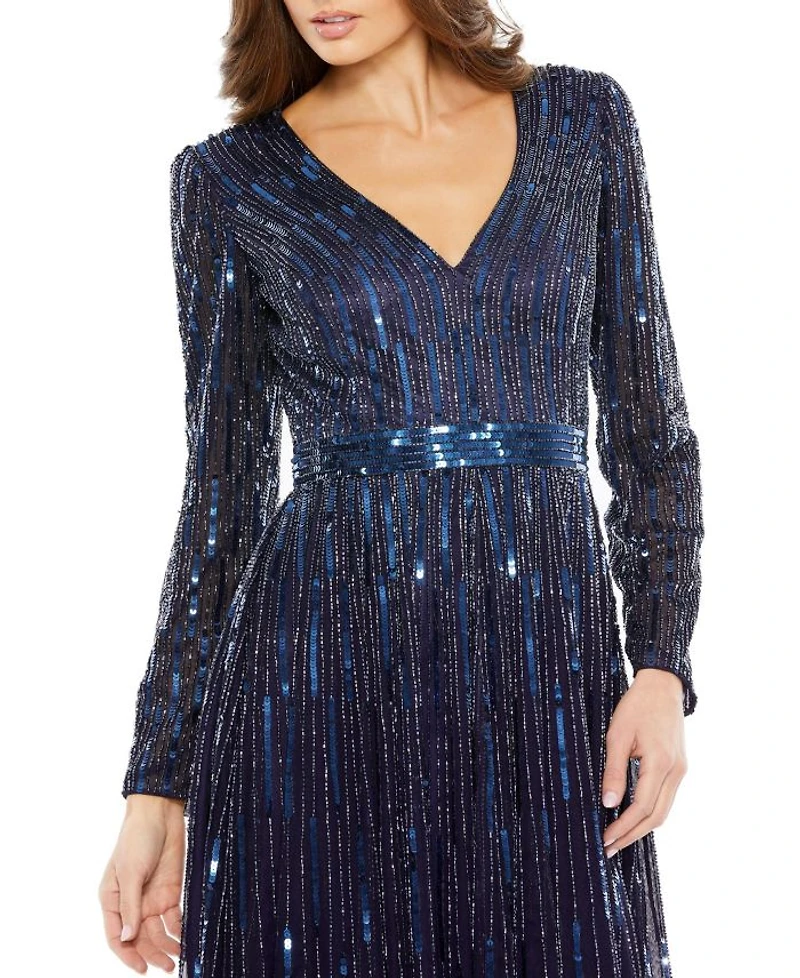 Long Sleeve Tea Length Dress