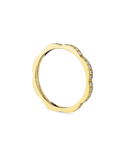 Cadar 18K Yellow Gold Triplet Thin Stacking Ring with Diamonds, 0.34 tcw
