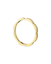 Cadar 18K Yellow Gold Triplet Thin Stacking Ring with Diamonds, 0.34 tcw