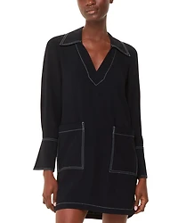 Topstitch Mini Dress