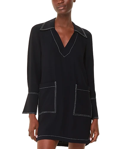 Whistles Topstitch Mini Dress