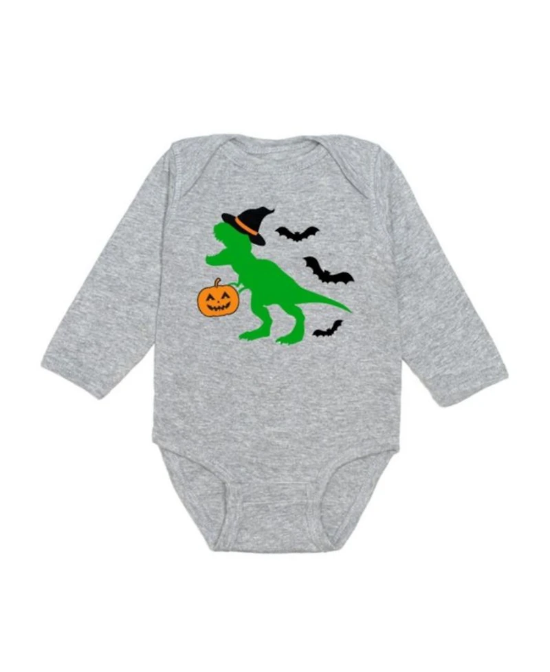Boys' Trick Rawr Treat Halloween Long Sleeve Bodysuit - Baby