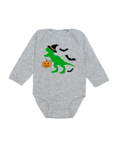 Boys' Trick Rawr Treat Halloween Long Sleeve Bodysuit - Baby
