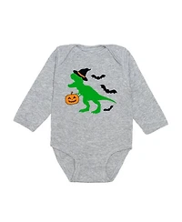 Boys' Trick Rawr Treat Halloween Long Sleeve Bodysuit - Baby