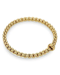 Fope 18K Yellow Gold Eka Polished Rondelle Box Link Flex Bracelet