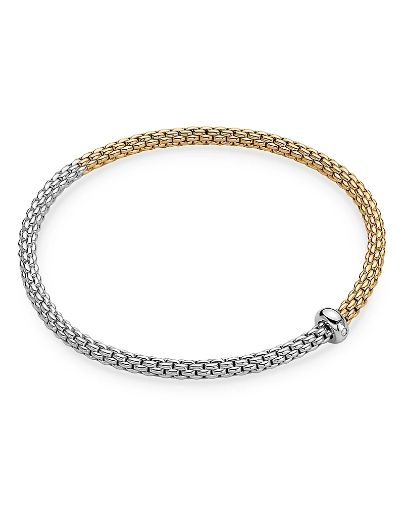 Fope 18K Yellow & White Gold Prima Diamond Flex'it Bracelet