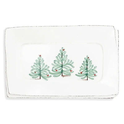 Vietri Lastra Holiday Small Rectangular Tray