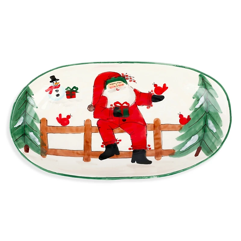 Vietri Old St. Nick Shallow Oval Bowl