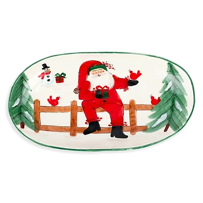 Vietri Old St. Nick Shallow Oval Bowl