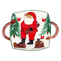 Vietri Old St. Nick Handled Square Platter