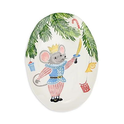 Vietri Nutcrackers Mouse King Medium Oval Platter