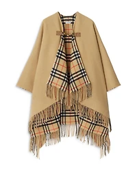 Check Wool Cape