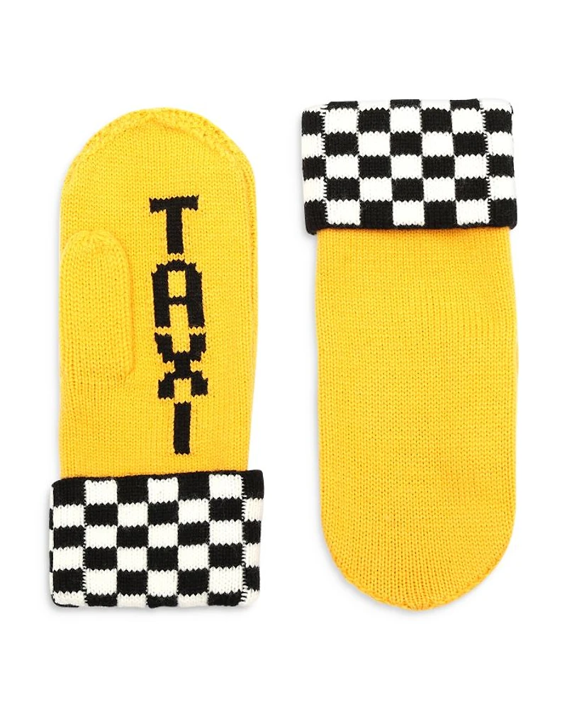Taxi Checkerboard Mittens