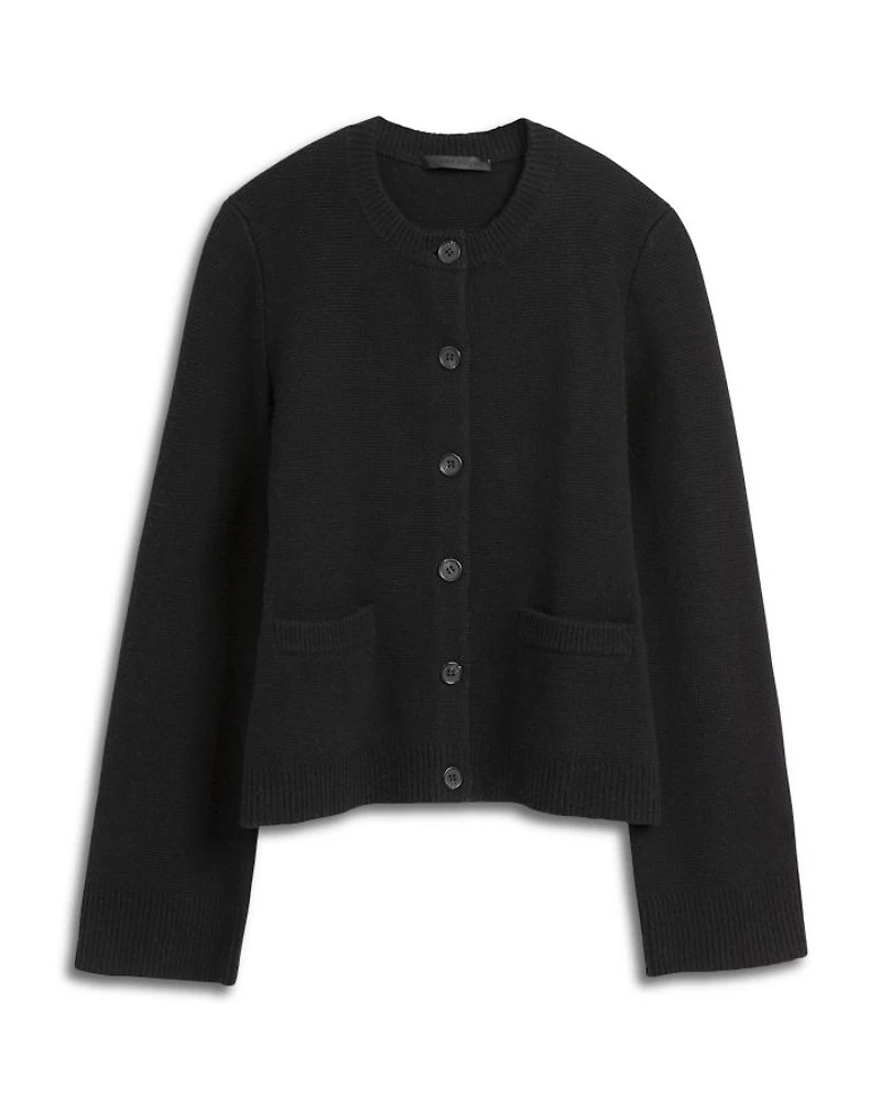 Cooper Wool Blend Crewneck Cardigan Sweater