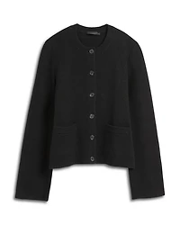 Cooper Wool Blend Crewneck Cardigan Sweater