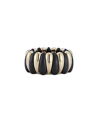 Roberto Demeglio 18K Yellow Gold Black Ceramic Alternating Statement Ring