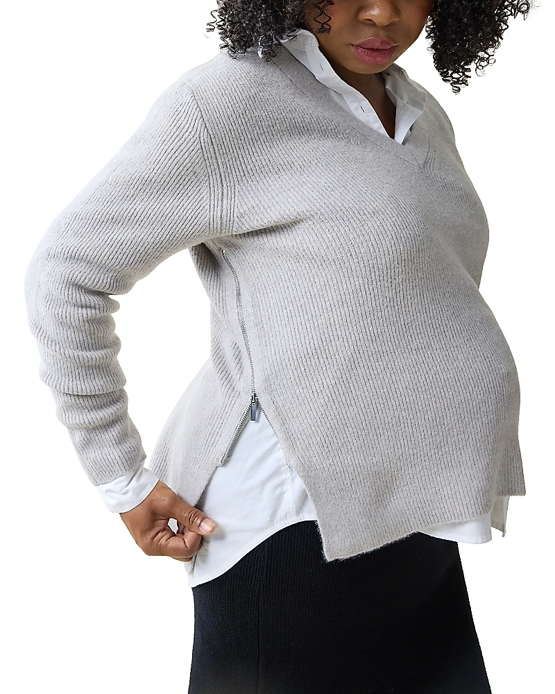 Ingrid & Isabel Maternity Side Zip Sweater