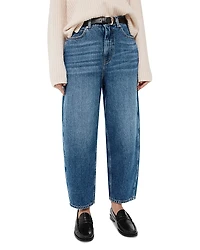 Whistles Petite High Rise Barrel Leg Jeans