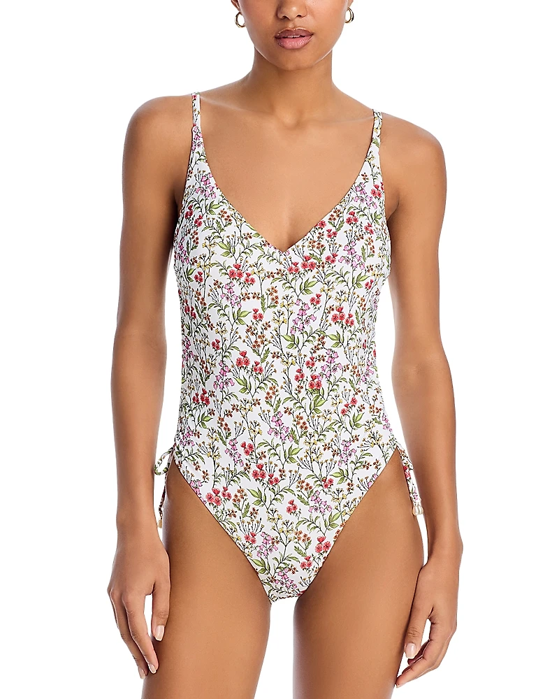 Aqua Swim Drawstring One Piece Swimsuit - Exclusive