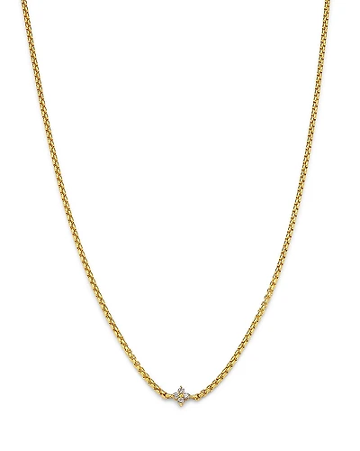 Zoe Chicco 14K Yellow Gold Diamond Pendant Box Chain Necklace, 14-16