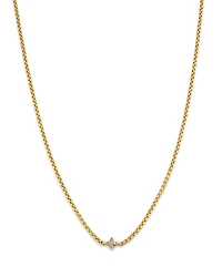 Zoe Chicco 14K Yellow Gold Diamond Pendant Box Chain Necklace, 14-16
