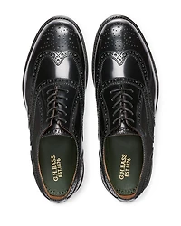 Men's Black Monogram Double Brogue Wingtips